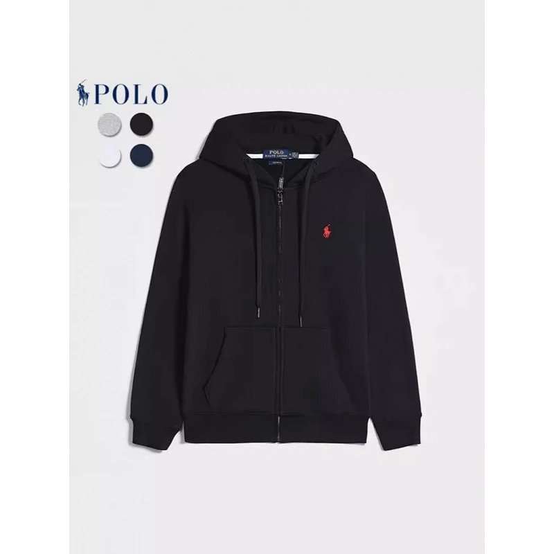 Kakobuy spreadsheet Ralph Lauren hoodies - Ralph Lauren Embroidered Logo Solid Color Zip-Up Hoodie product image