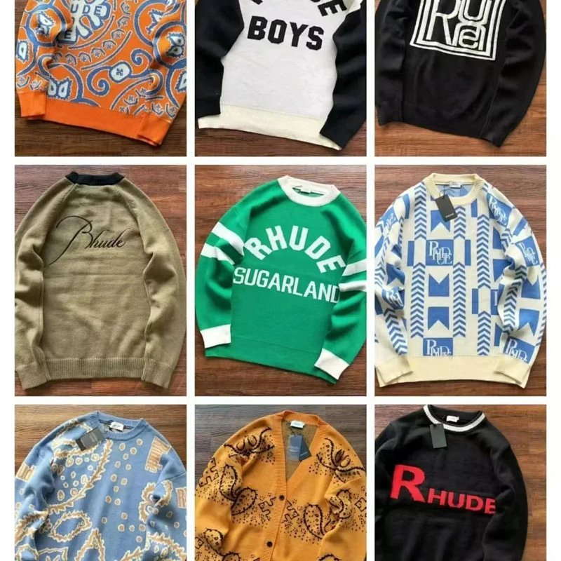 Kakobuy spreadsheet Rhude hoodies - Rhude Graphic Logo Paisley Crewneck Knit Sweater product image
