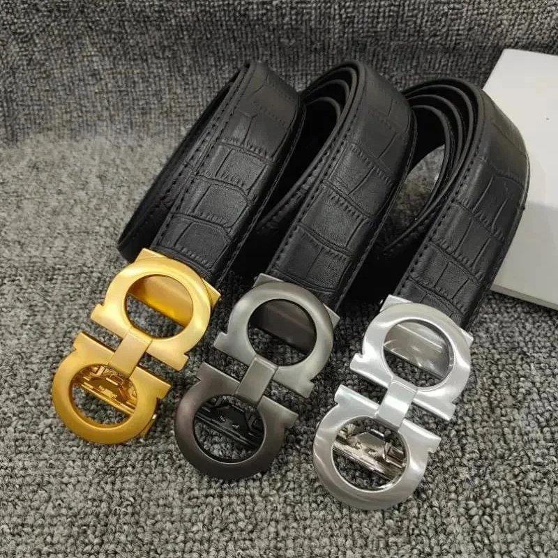 Kakobuy spreadsheet Salvatore Ferragamo accessories - Salvatore Ferragamo Gancini Crocodile-Embossed and Pebbled Leather Belt product image