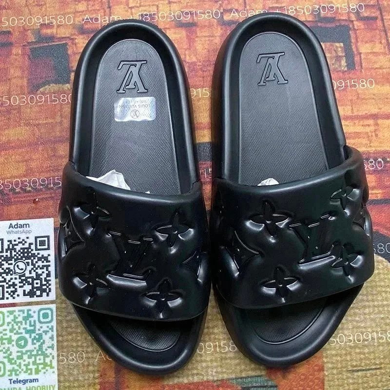 Kakobuy spreadsheet shoes - Black Graphic Pattern Slide Sandals product image