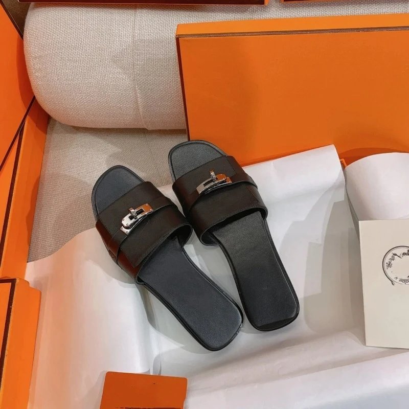 Kakobuy spreadsheet shoes - Metal Turn-Lock Buckle Flat Slide Sandals product image