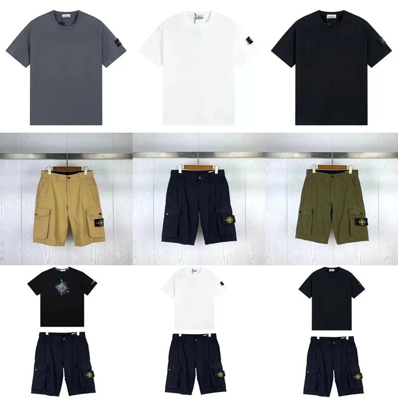 Kakobuy spreadsheet Stone Island pants - Stone Island Logo Badge T-Shirt and Cargo Shorts Set product image