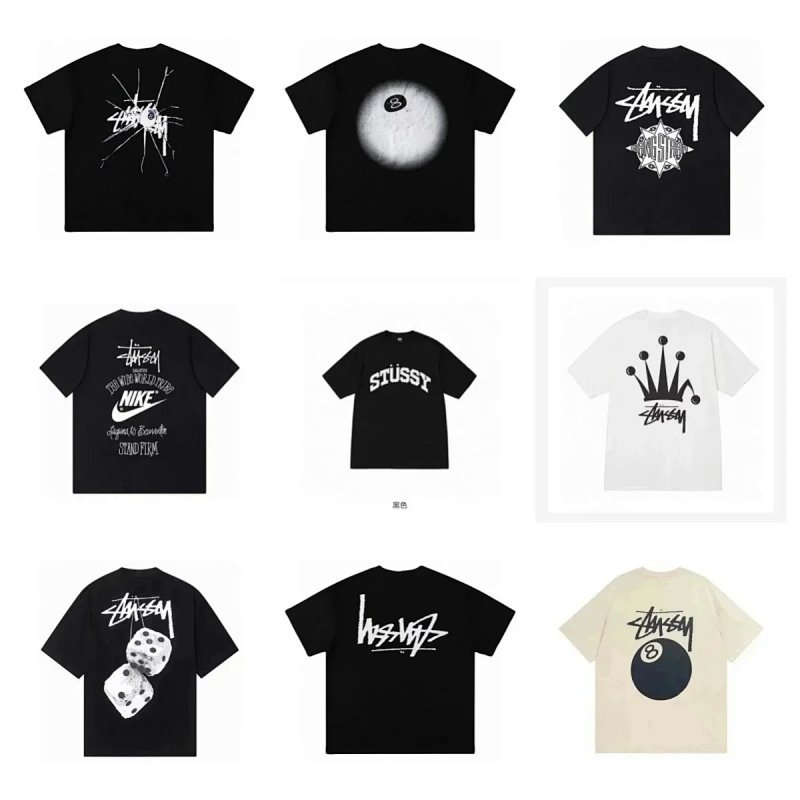 Kakobuy spreadsheet Stussy t-shirts - Stussy 8-Ball Graphic Print T-Shirt product image