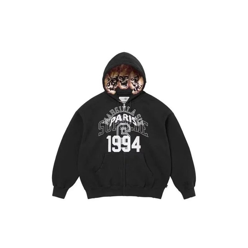 Kakobuy spreadsheet Supreme hoodies - Supreme MM6 Maison Margiela Black Skull Print Hood Zip Up Hoodie product image