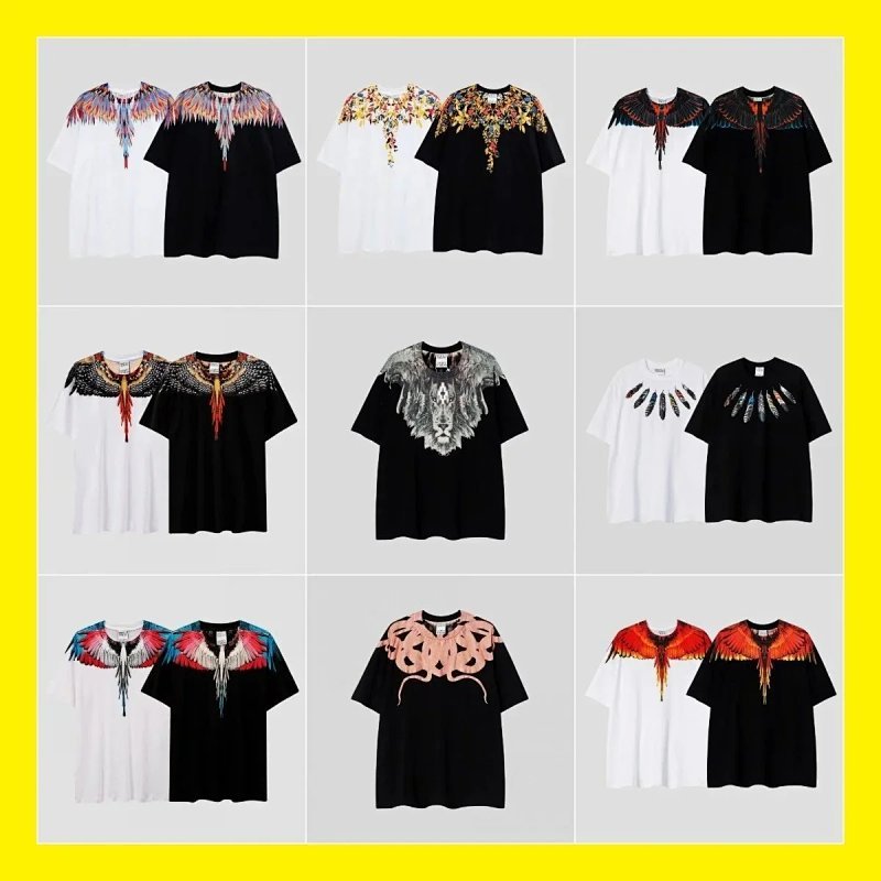 Kakobuy spreadsheet t-shirts - OJ02-短袖蟒蛇狮子头彩色羽毛翅膀T恤宽松情侣装夏 product image