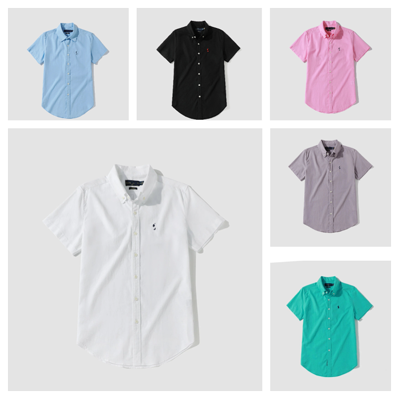 Kakobuy spreadsheet t-shirts - Slim Fit Solid Color Short-Sleeve Button-Down Shirt product image