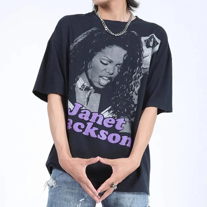 Kakobuy spreadsheet t-shirts - Vintage Style Music Artist Graphic Print T-Shirt product image