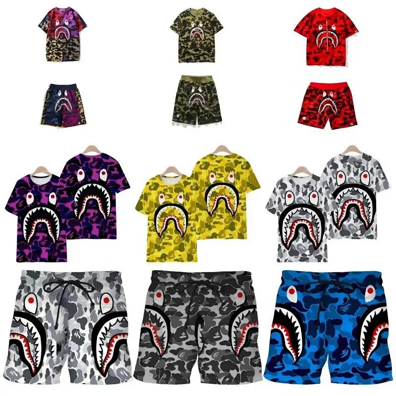 Kakobuy spreadsheet UGG t-shirts - UGG Camouflage Shark Print T-Shirt and Shorts Set product image