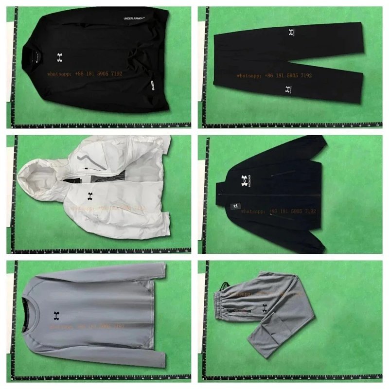 Kakobuy spreadsheet Under Armour hoodies - Under Armour Black and Grey Athletic Zip-Up Jacket Long-Sleeve Tops and Pants Activewear Set product image