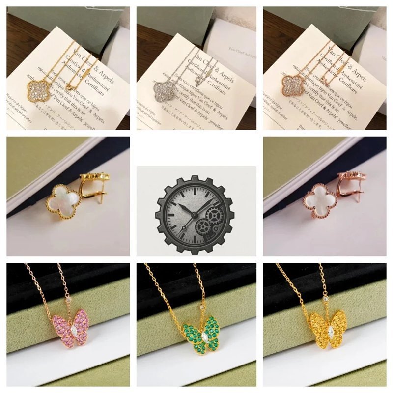 Kakobuy spreadsheet Van Cleef & Arpels bags - Van Cleef & Arpels Clover and Butterfly Necklace and Earring Set product image