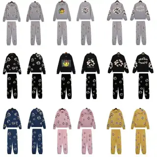 Kakobuy Spreadsheet Produktbild Denim Tears tracksuits and sets - Denim Tears Set aus schwarzem Kapuzenpullover und Jogginghose mit Grafikprint