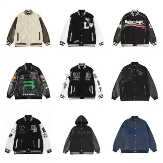Kakobuy spreadsheet Louis Vuitton jackets - Louis Vuitton Varsity Jacket with LV Logo Patches - Graphic Patchwork product image