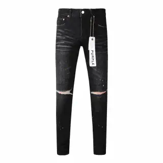 Zdjęcie produktu Kakobuy Spreadsheet Purple Brand pants - Czarne przecierane dżinsy Purple Brand
