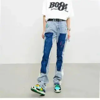 Zdjęcie produktu Kakobuy Spreadsheet pants - Dżinsy Washed Patchwork Paint Splatter