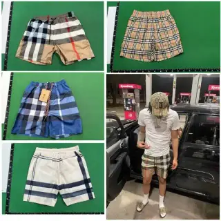Zdjęcie produktu Kakobuy Spreadsheet Burberry pants - Szorty ściągane sznurkiem Burberry w kratę i jednolite